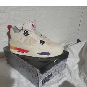 Jordan Athletic Shoes - Cream, Red, Purple Accents